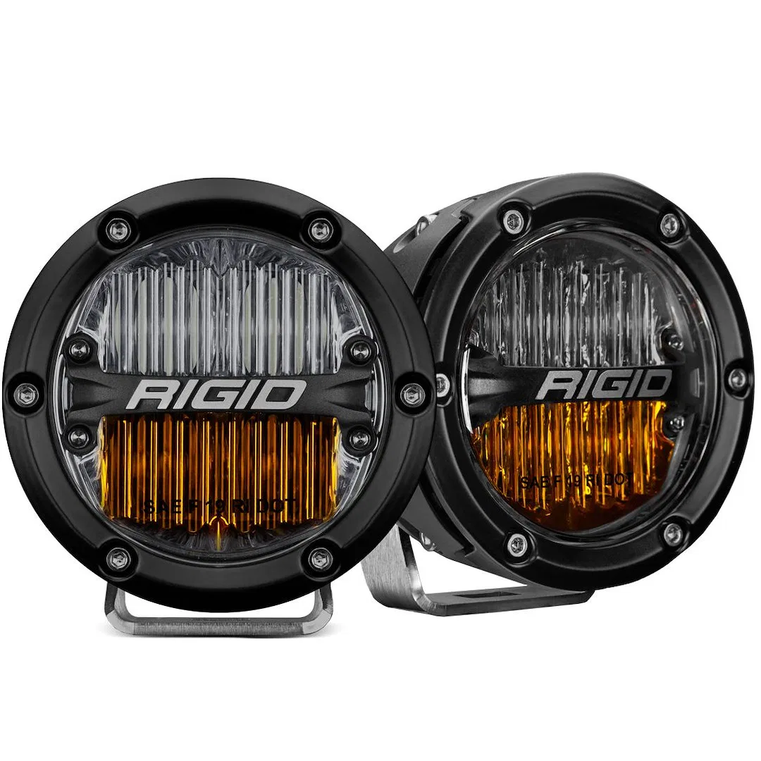 36122 – RIGID IND Driving/ Fog Light, LED Bulb Clear LED/ Yellow LED 4 Inch Round 40 Watt Bulbs Amp Draw 2.8 AMP Fog ...